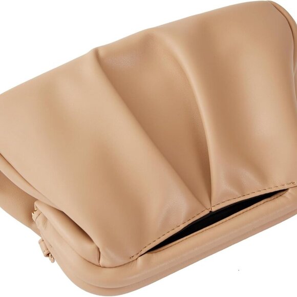 Chic Khaki Evening Clutch with Detachable Chain - Perfect for Weddings & Parties - Picture 3 of 5